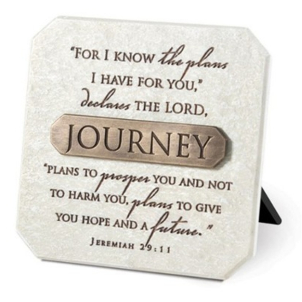 Sandstone 3.75 X 3.75 Cast Stone Bronze Title Bar Plaque Journey
